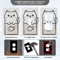 thumbnail image 3 of Yayeee Blank Wall Plate Cover 1-Gang 4.5"x2.7" Home Unused Decorative Outlet, Beige Chubby Cat, 3 of 7