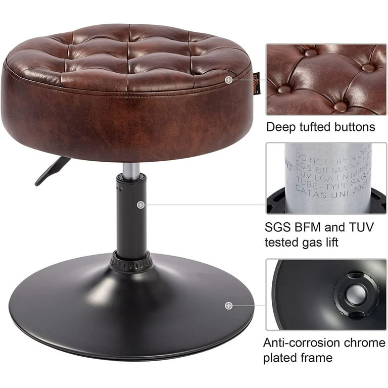 Fumahaus Velvet Makeup Vanity Chair with Back Upholstered Foot Stool Ottoman