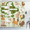 thumbnail image 1 of Ambesonne Word Search Game Shower Curtain, Farm Animals, 69"Wx70"L, Multicolor, 1 of 3