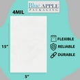 thumbnail image 2 of 4Mil Clear Flat Open Top Poly Bags LDPE Packaging - 5"X15" & (1000 Bags), 2 of 7