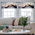 thumbnail image 4 of LALILO Kitchen Curtain Valance Walk Couple Love Winter Forest Rod Pocket Window Curtain 52"x 18" Set of 2, 4 of 5