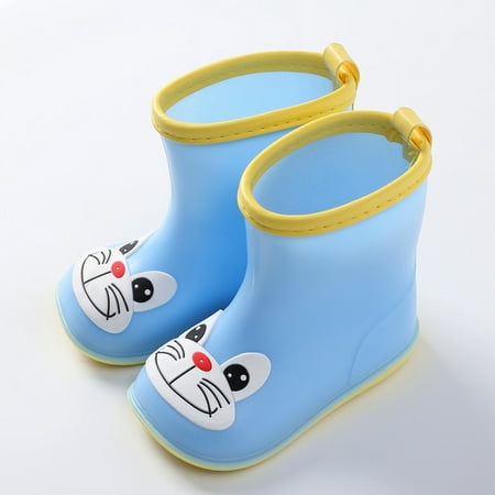 

LYCAQL Toddler Shoes Blue Cat Cartoon Character Rain Shoes Children s Rain Shoes Boys and Girls Water Shoes Baby Rain Boots 1 State Boots (F 9 Toddler)
