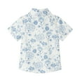 thumbnail image 6 of LittleSpring Hawaiian Shirt for Little Boys Button Up Shirt 5T Short Sleeve Tropical Shirts Floral Plant Print Casual, 6 of 7
