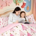 thumbnail image 5 of Manfei Merry Xmas 7 Pieces Full Size Bedding Sets,Farmhouse Santa Claus Full Size Bed in a Bag,Pink Reversible, 5 of 7