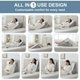 thumbnail image 3 of MOONORAH Wedge Pillow for Sleep Apnea, Adjustable Wedge Pillow Headboard, Bed Wedge Pillow for Acid Reflux and Back Pain Relief, Pillow Wedge for Sleeping with Neck Support Pillow, White & Grey, 3 of 9