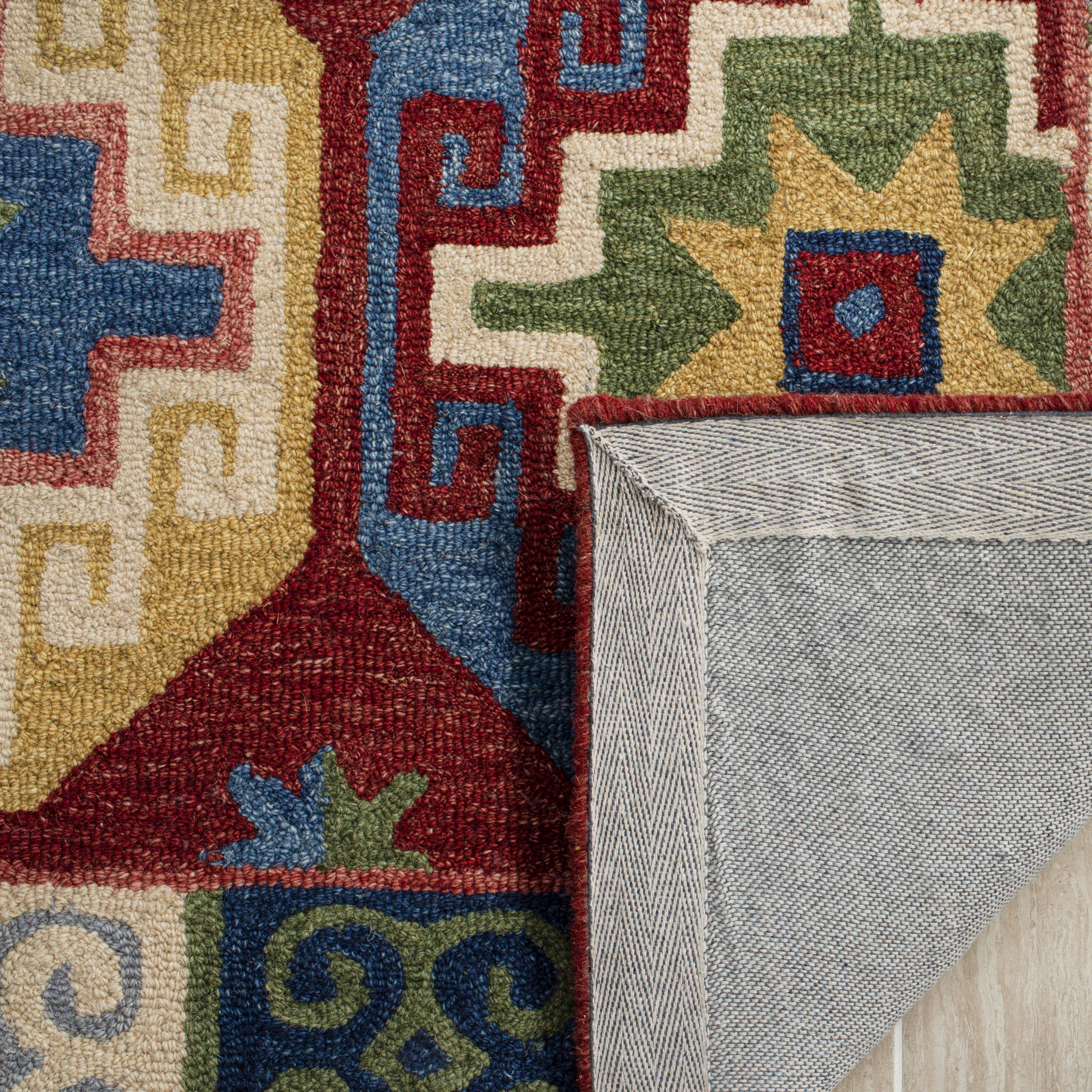 SAFAVIEH Aspen Amala Geometric Area Rug, Red/Blue, 7' x 7' Square