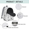 thumbnail image 4 of Cat Line Art White Pattern Backpack for School, Cute School Bag with Adjustable Shoulder Straps and Padded Back, 15.7"x11.8"x5.5", 4 of 5