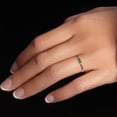 thumbnail image 2 of PEORA 14K Yellow Gold Plated Sterling Silver 1 Carat Baguette Cut Created Emerald East West Ring, 1.2mm Stackable Minimalist Thin Band, Sizes 5, 2 of 5