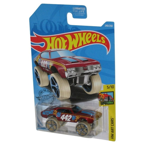 Hot Wheels HW Art Cars 5/10 (2017) Olds 442 W-30 Red Toy Car 240/250