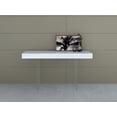 thumbnail image 3 of Casabianca Home IL VETRO console table in walnut veneer with clear glass.-Color:High Gloss White Lacquer, 3 of 5