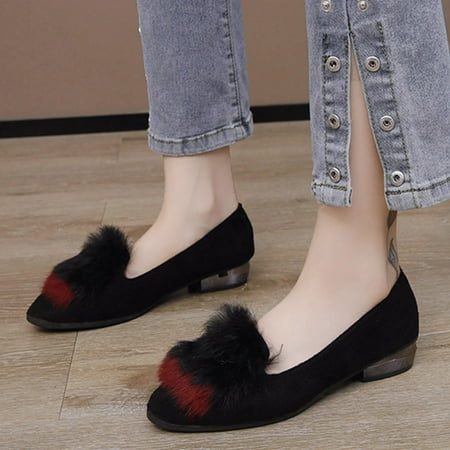 

TOWED22 Flats Shoes Women Flats Shoes Women Comfortable Round Toe Memory Foam Women s Flats Red