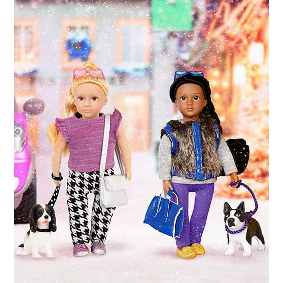 Lori Dolls - Mini Doll & Toy Dog - 6-inch Doll & Spaniel Pup - Play Set with Outfit Animal & Accessories - Heather & Nugget - Playset for Kids - 3 Years +