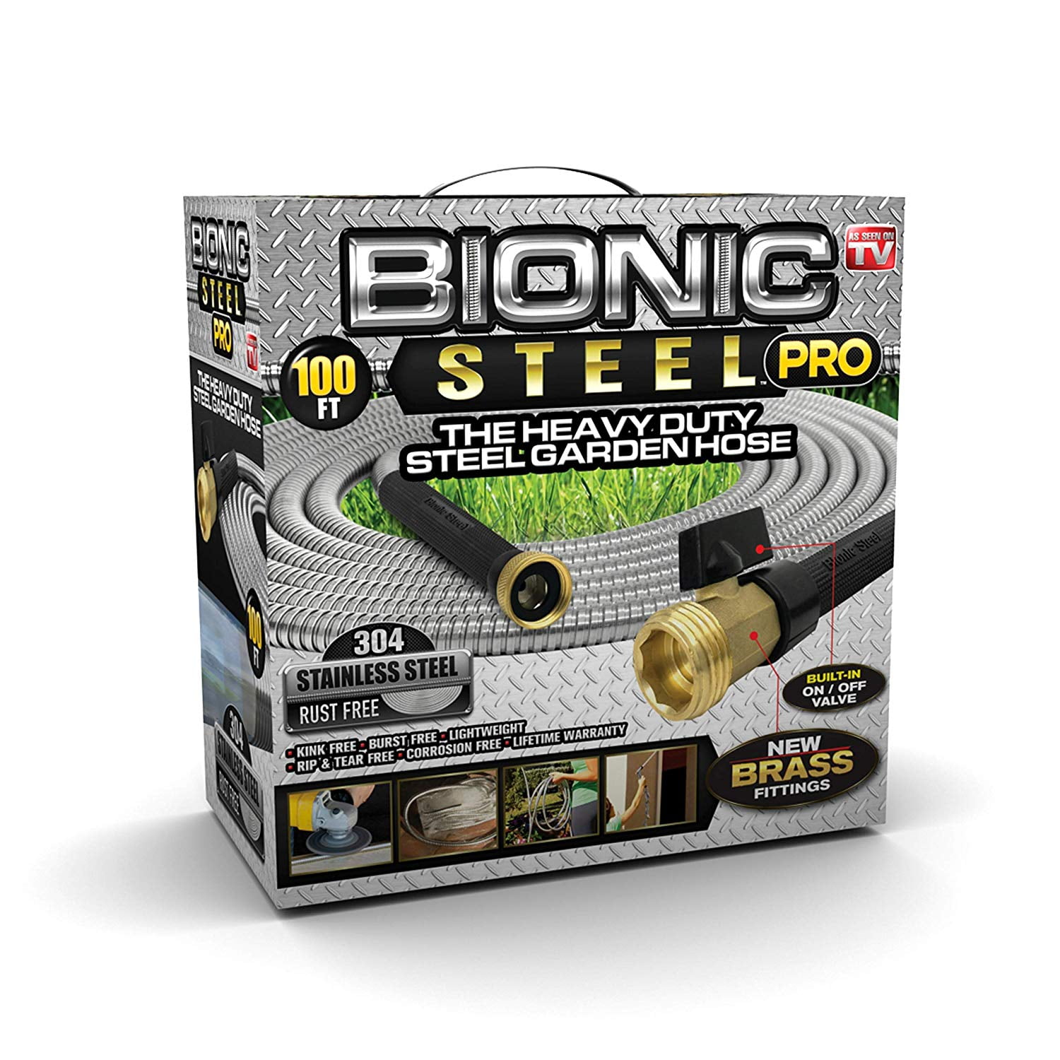 Bionic Steel PRO Garden Hose - 304 Stainless Steel Metal 100 Foot Bionic Steel Pro Heavy Duty Stainless Steel Garden Hose