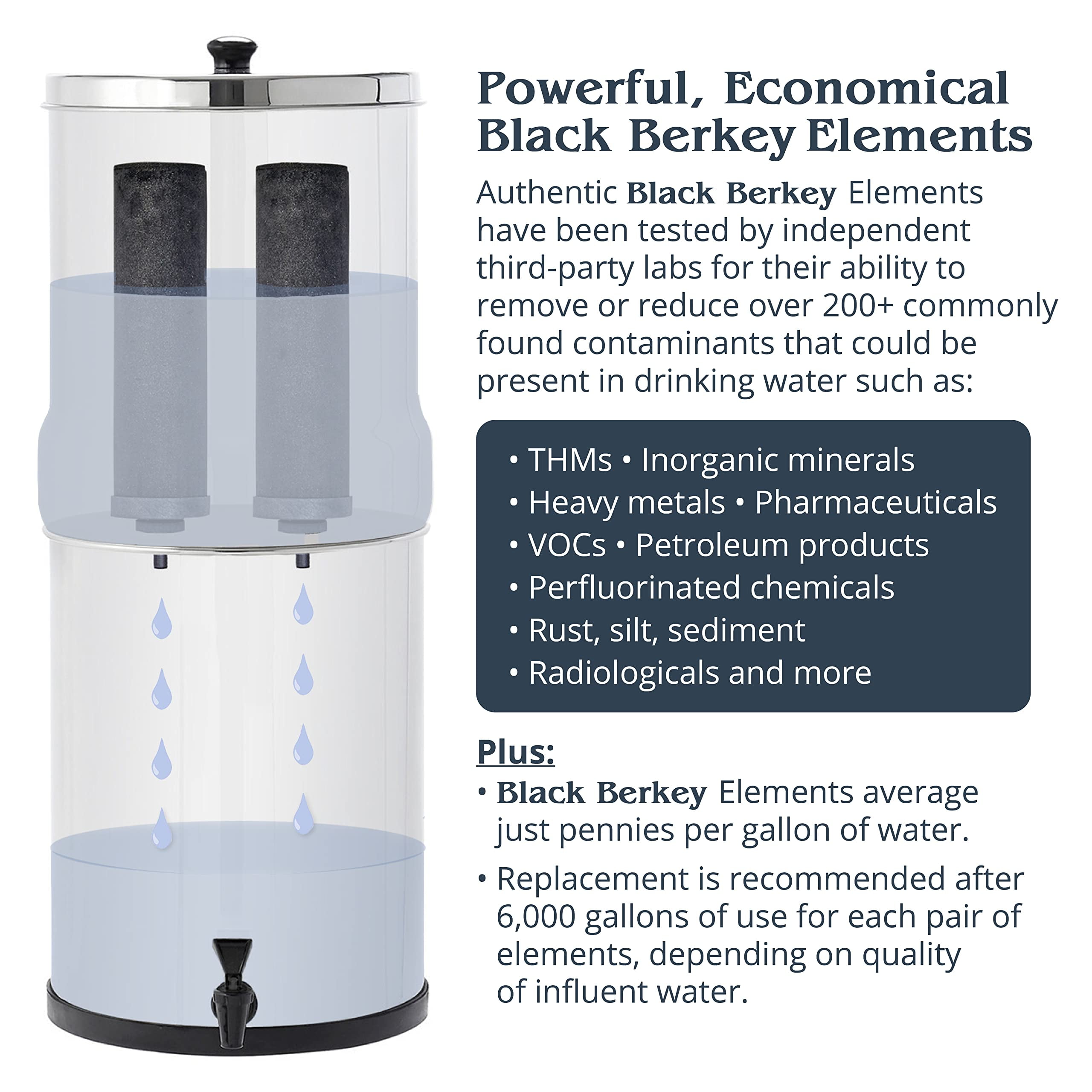 Authentic Black Berkey BB9-2 Purified System Water Filter