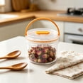 thumbnail image 4 of Round Clear Airtight Food Storage Container with Handle, Leakproof Storage Jar for Snacks and Dry Food, Kitchen Pantry Organizer, Portable Storage for Home Use, 4 of 6