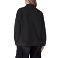 thumbnail image 3 of Chaqueta de mezclilla de manga larga y botones para mujer INSPIRE CHIC, oversized, con bolsillos, color negro, 3 of 5