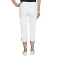 thumbnail image 2 of Hearts Of Palm Womens Petite Solid Pull-On Capri Pants With Detailed Split Hem, 2 of 4