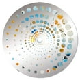 thumbnail image 2 of Designart "Combat of Teal, White, and Gold Abstraction IV" Abstract Shapes Spiral Dot Round Wall Mirror - Abstract Oval Printed Decorative Mirror - Multiple Color Options, 2 of 5