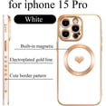thumbnail image 2 of Compatible for iPhone 15 Pro Case [ Compatible with MagSafe ] [ Powerful Magnetic ], Cute Love Heart Raised Camera Protection Soft Phone Case for Women Girls (6.1") - White, 2 of 7