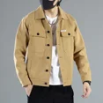 thumbnail image 3 of Abrigo vaquero caqui para hombre, chaqueta vaquera japonesa de otoño para hombre, precio económico, elegante, de una pieza, lavado G, de bajo coste en la ropa masculina más barata, 3 of 5