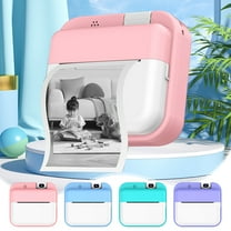 Kid's Printing Instant Camera Print Build In 2.0 Inch Screen 180 Degree Rotating HD Lens 24 Megapixel Lightweight And Portable Printing Camera Pink