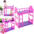 thumbnail image 2 of ​​LYINGF 3.5-Inch Dollhouse Bunk Bed Set - Purple Plastic Double Bed Frame with Mattress, Modular Doll Bedroom Furniture for Standard 7-8" Dolls​​, 2 of 9