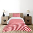 thumbnail image 4 of Ambesonne Candy Cane Quilted Bedspread Set 2 Pcs, Diagonal Red Lines, Twin Size, Red White, 4 of 5