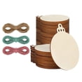 thumbnail image 5 of 100Pcs Round Wood Tag Hanging Gift Tags Round Circles DIY Hanging Tag Unfinished DIY Label for Christmas Tree Accessory Wedding Birthday, 5 of 8