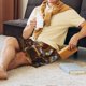 thumbnail image 5 of Balery Log Cabin Inside Pantalones cortos de pijama de punto de algodón para hombre con cinturilla y bolsillos-Large, 5 of 6