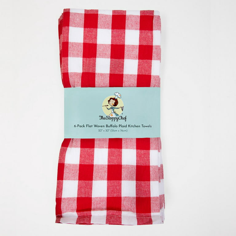  fillURbasket Burgundy Farmhouse Kitchen Towels Set of 3 Striped  Buffalo Checked Plaid Dish Towels Red and Tan Towels for Decor Dishing  Drying Cotton 15”x25” : Clothing, Shoes & Jewelry