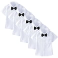 thumbnail image 2 of Amidoa 5PC Boys Short Sleeve Button Down Shirt - Collared Uniform Dress Shirt - White Button Up Shirt Boy,Black Size 10, 2 of 7