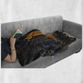 thumbnail image 6 of Urban Soft Flannel Fleece Throw Blanket, Qatar Middle East Town with Luminous Skyscraper at Night View, Cozy Plush for Indoor and Outdoor Use, 70" x 90", Charcoal Grey Orange, by Ambesonne, 6 of 6