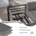 thumbnail image 6 of Techmilly Aluminum Patio Furniture, Metal Patio Conversation Set with Waterproof Cover, 5 Inch Thick Cushions , Modern Outdoor Furniture for Deck & Backyard, Dark Gray, 6 of 8