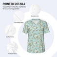 thumbnail image 3 of Zufioo Cute Honeybees Print Men's Baseball Short Sleeve, Moisture Wicking Button-Down Hip Hop Tee-4X-Large, 3 of 7