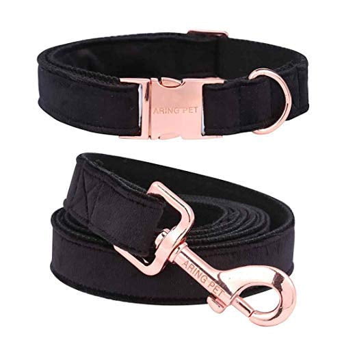 ARING PET Dog Collar and Leash, Velvet Dog Collar and Leash Set, Soft & Comfy, Adjustable Collars for Dogs
