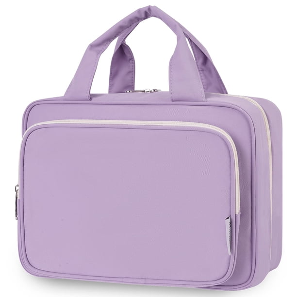 Neceser de viaje Narwey, tamaño grande, para colgar maquillaje, color morado