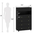 thumbnail image 5 of 5 Drawer Black Dresser with LED Lights & Power Outlets, Modern Storage Cabinet for Bedroom, 5 of 7