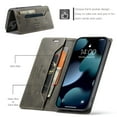 thumbnail image 4 of for iPhone 13 Wallet Case PU Leather Flip Book Style Folio Strong Magnetic Closure RFID Blocking Protective Cover Credit Card Holder Kickstand Function Men for iPhone 13 - 6.1", Coffee, 4 of 10