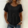 thumbnail image 2 of WHEANG 2026 Trendy Summer Tops for Women Short Sleeve Collarless Button Down Shirt Breathable Linen Crop Blouse for Women Lightweight Casual Beach Vacation Outfit Tops(Color Black Size XL), 2 of 6