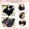 thumbnail image 5 of BIMEI Women's Zip Front Mastectomy Bra Wireless Post-Surgery Bra Active Soft Daily Bras with Removable Pads,Black,2XL for 40ABCD, 5 of 7