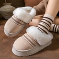 thumbnail image 4 of SKIYLEVZ Women's Winter Fuzzy Slippers Comfortable Soft Arch Fleece Lined Slipper Slip On Footwear Cozy Flat Platform House Slippers Non-Slide Winter Slipper, 4 of 7