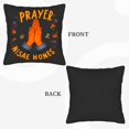 thumbnail image 6 of Set of 2 18x18in Throw Pillow Covers - Elegant Praying Hands Design with Purple and Orange Floral Accents for Couch Bed Car, 6 of 8