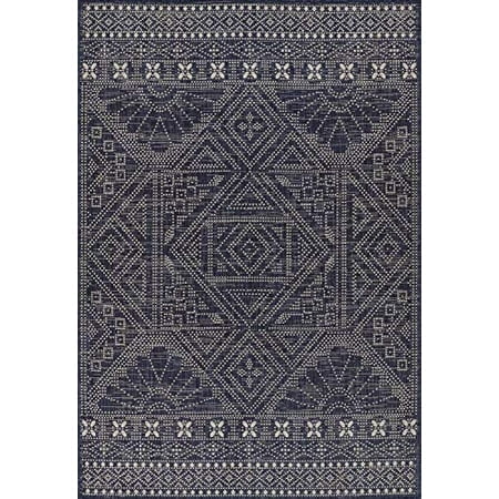 Momeni Riviera Transitional Indoor/Outdoor Area Rug, Navy, 33" X 5