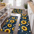 thumbnail image 2 of DarkBlue Sunflower Bee Pattern Kitchen Rugs Sets Of 3,Kitchen Runner Rugs Non Skid Washable,Decorative Kitchen Floor Mats for Kitchen,Sink,Laundry,17"x30"+ 17"x47" + 17"x59", 2 of 6