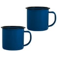 thumbnail image 3 of 2 Pcs Tasses à Lait en Fer Bleues Style Classique pour Usage Quotidien avec Poignée Antidérapante, 3 of 8