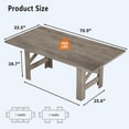 thumbnail image 3 of Ourlova Dining Table for 6 to 8 Long Wooden Kitchen Table with Sturdy Triangular Legs Farmhouse Large Dining Room Dinner Table with Thick Frame Extra Thick Base for Apartment Party-Rustic Gray, 3 of 7