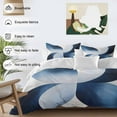 thumbnail image 3 of Abstract Curve 4 Piece Duvet Cover Set California King Size White Blue Gradient Stitching Soft Bedding Set Comforter Cover, 1 Duvet Cover 1 Flat Sheets and 2 Pillowcases, 3 of 9