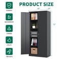 thumbnail image 3 of 72"H Metal Garage Storage Cabinet, Black Tool Steel Locking Cabinet with Doors and 4 Shelves, Tall Cabinets for Garage Storage Systems Lockable File Cabinet for Home Office, Classroom/Pant, 3 of 4