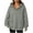 Gray, variant on cocolona Hoodies for Women V Neck Long Sleeve Oversized Hooded Sweatshirts Fashion Casual Solid Color Pullover Tops with Pockets