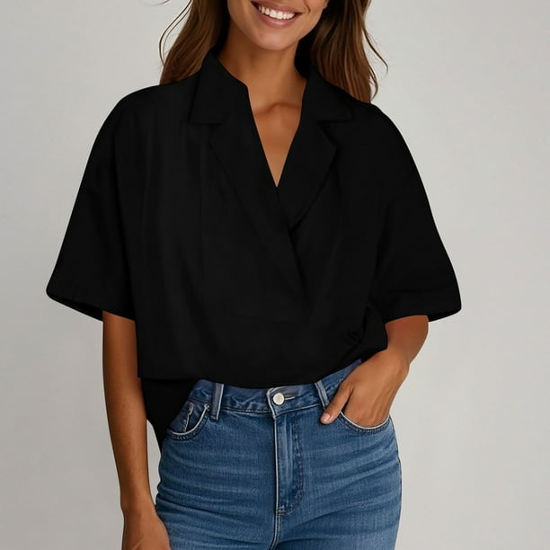 mfyjkho Tops Para Salir, Jersey De Manga Corta De Moda De Verano Para Mujer Tops Para Salir M
